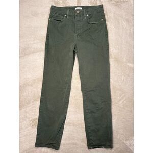Good American Olive Green Straight-Leg Pants